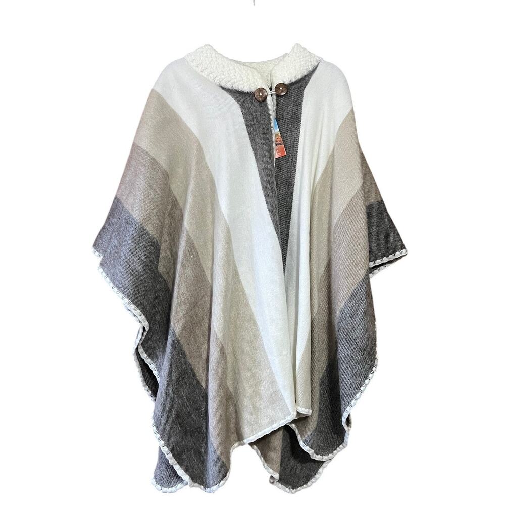 NWT Tresart Cache Women's Wool Alpaca Ecuadorian Poncho Cape Sweater One Size